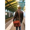 Originale Borsa pelle uomo S tracolla messenger vintage laptop vera valigetta marrone n...