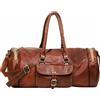Fatto a mano Borsone da viaggio in pelle da donna 28" borsone tracolla palestra weekend vi...
