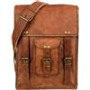 Originale Borsa a tracolla 15" vintage ultimo stock pelle di capra messenger vera laptop