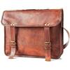 Originale Borsa in pelle capra vintage laptop messenger marrone vera uomo nuova valiget...