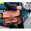 Originale Borsa vintage in pelle marrone messenger buona da uomo a tracolla vera valige...