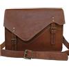 Originale Borsa messenger da uomo di qualità unica grande valigetta in pelle marrone tr...