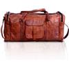 Vintage Borsa in pelle bagaglio da viaggio palestra weekend capra vera borsone notte ...