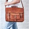 Originale Borsa da uomo vintage in pura pelle messenger business per laptop borsa di al...