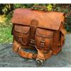 Originale Borsa a tracolla per laptop messenger vintage in pelle cioccolato da uomo uff...