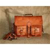 Originale Borsa a tracolla per laptop messenger in vera pelle marrone vintage borsa don...