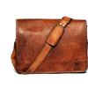 Originale Borsa a tracolla vintage in pelle da uomo fatta a mano marrone per laptop mes...