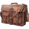 Originale BORSA MESSENGER nuova FATTA A MANO vera pelle marrone vintage retrò da uomo c...