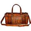 Fatto a mano Borsa da viaggio in vera pelle marrone vintage tote bag 30" uomo borsone capr...
