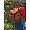 Originale Borsa in pelle di capra zaino zaino laptop vintage uomo originale S marrone d...