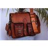 Vintage Borsa pelle messenger tracolla uomo laptop valigetta vera vintage marrone 17''