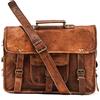 Originale Borsa a tracolla 12" vintage valigetta pelle grana laptop messenger bag uomo