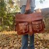 Fatto a mano Borsa in vera pelle nuova marrone tracolla messenger uomo 17'' tracolla fatta...
