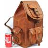 Fatto a mano Zaino da uomo in vera pelle 20" borsa a tracolla marrone vintage per laptop