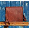 Borsa a tracolla Borsa in pelle vintage messenger tracolla vera borsa a mano nuova marrone 15''