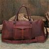 Fatto a mano BORSA BORSONE D'ARIA VINTAGE IN VERA PELLE MARRONE SCURO DA VIAGGIO WEEKEND C...