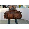 Vintage Borsone Bagaglio Borsone Palestra Nuovo Uomo Marrone Vintage Vera Pelle di Ca...