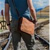 Originale Borsa a tracolla vintage in pelle da uomo fatta a mano marrone per laptop mes...