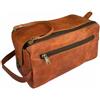 Originale Borsa da toilette da viaggio vintage in pelle e tela kit antidroga da barba c...