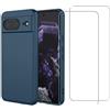 EVETANE Cover Google Pixel 8 e 2 schermi di protezione - Silicone - Blu - refurbished