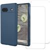 EVETANE Cover Google Pixel 7a e 2 schermi di protezione - Silicone - Blu - refurbished