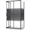 Other Box Doccia 80x120x80 Vetro Temperato 6 mm Serigrafato e Trasparente, Antinfortunistico Cabina Doccia 3 Lati Anta Scorrevole, Rettangolare Nero 190h cm -