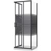 Other Box Doccia 70x90x70 Vetro Temperato 6 mm Serigrafato e Trasparente, Antinfortunistico Cabina Doccia 3 Lati Anta Scorrevole, Rettangolare Nero 190h cm, Profili in Alluminio -