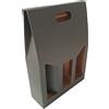 Weboxes Porta bottiglia tripla con manico 27 x 9 x 38 - Verde Scuro - Confezione da 20 pezzi