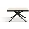 Tavolo VOLPAIA in legno, finitura bianco frassinato e base in metallo verniciato antracite, allungabile 160×90 cm - 210×90 cm