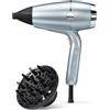 BaByliss Hydro‑Fusion Asciugacapelli con Diffusore - Asciugacapelli professionale ionico da 2100 W, tecnologia al plasma per capelli lucenti, design leggero, 3 temperature & 2 velocità, blu, D773DE