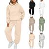 BAWUTZ Tuta da donna per il tempo libero con cappuccio, set tuta da jogging da donna, tuta per il tempo libero,felpa con cappuccio a maniche lunghe, tuta da donna per il tempo libero (XL,Aprikose)