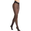 MARILYN 1 paio di collant di seta per donna con banda di pizzo 30 Denari, calze a rete resistenti con punta rinforzata, nero, taglia M/L