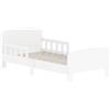 AIYAPLAY Letto per Bambini 3-8 Anni Basso con Sponde Laterali e Bordi Lisci, in Legno, 143.5x74.2x54 cm, Bianco | Aosom Italy