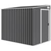 Outsunny Casetta da Giardino con Base, Porta Scorrevole e Tetto Inclinato, Capanno Attrezzi in Metallo, 1.5x2m, Grigio Scuro | Aosom Italy