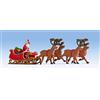 NOCH® Babbo Natale con slitta, set di statuette natalizie colorate a mano per modelli H0