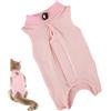 MALOUSUN Body Post Operatorio Gatto,Tutina Gatto Post Operatoria,Body Gatto Post Operatorio Sterilizzazione,Tuta per il Recupero del Gatti Morbida Anti Leccamento,Recovery Suit Impedire Leccare Ferite (Rosa,S)