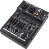 Wakects Mini Mixer di Schede Audio a 2 Q303 con USB, Feed Fantasma 48 V, Equalizzatore, Suono Professionale per DJ e Musicisti