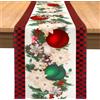 NQEUEPN Runner da Tavola Natalizio, Tovaglia Scozzese 33x180cm Tovaglia Natalizia Decorazione Natalizia da Tavolo per l'Arredamento della Cucina della Casa Vacanza(Plaid rosso e nero)