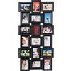 relaxdays Cornice Portafoto, 18 Foto, 10x15 Formato verticale & orizzontale, da Parete, Stile Antico HxL 104x54 cm, Nero