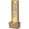 Teamson Home Fontana da giardino design costiero con luce LED e acqua scorrevole effetto conchiglie in poliresina marrone per giardino e balcone