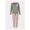 LOV IT Pigiama Donna Manica Lunga in Caldo Cotone SALVIA / S - SALVIA
