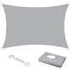 KAHEIGN Vela Parasole, 2,5m x 3m Impermeabile Blocco UV 98% Tela Ombreggiante 120gsm Tendalino Parasole Protezione Solare Per Esterni Giardino Patio Cortile Festa (Grigio)