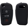 kwmobile Cover Chiavi Auto Compatibile con Audi con 3 tasti pieghevole - Custodia Protettiva Chiave Auto Copri Telecomando Gomma - Portachiave Macchina Silicone