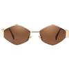 Laurinny Retro Hexagon Occhiali da sole per le donne Vintage Oro Metallo Geometrico Occhiali da sole Shades