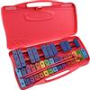 Btuty 25 Notes Glockenspiel Xilofono Clavicordo in Alluminio Percussioni Rhythm Musical Strumento Didattico con 2 Mallets Custodia Palmare (Rosa)