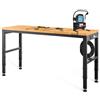 VEVOR Banco da Lavoro Regolabile Tavolo da Lavoro Dimensioni Piano 1220 x 508 mm Altezza Regolabile 719-968 mm Carico max. 900kg, Tavolo con Prese di Corrente Piano in Legno per Ufficio, Casa, Garage