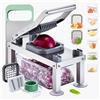 VEVOR Tritatutto per Verdure con 8 Lame in Acciaio Inox, Taglia Verdure Manuale con Contenitore, Grattugia per Formaggio, Cipolla, Patate, Insalata, Gadget da Cucina ed Elettrodomestici Essenziali