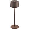Zafferano Lampada Olivia Pro, Lampada da Tavolo Ricaricabile e Senza Fili con Controllo Touch, Adatta per Salotto ed Esterni, Dimmer, 2700-3000 K, Altezza 35 cm, Colore Corten
