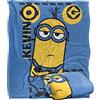 LOGOVISION Minions Kevin Blu Coperta super morbida al tatto setoso - 152 x 127 cm