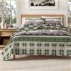 Great Bay Home Just Contempo - Copriletto trapuntato reversibile in stile rustico, 3 pezzi, con 2 federe, per tutte le stagioni, per letto matrimoniale, Salt Creek